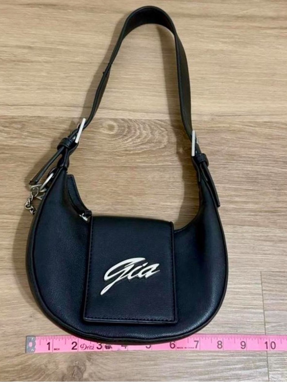 I.AM.GIA. Black leather Y2K shoulder bag